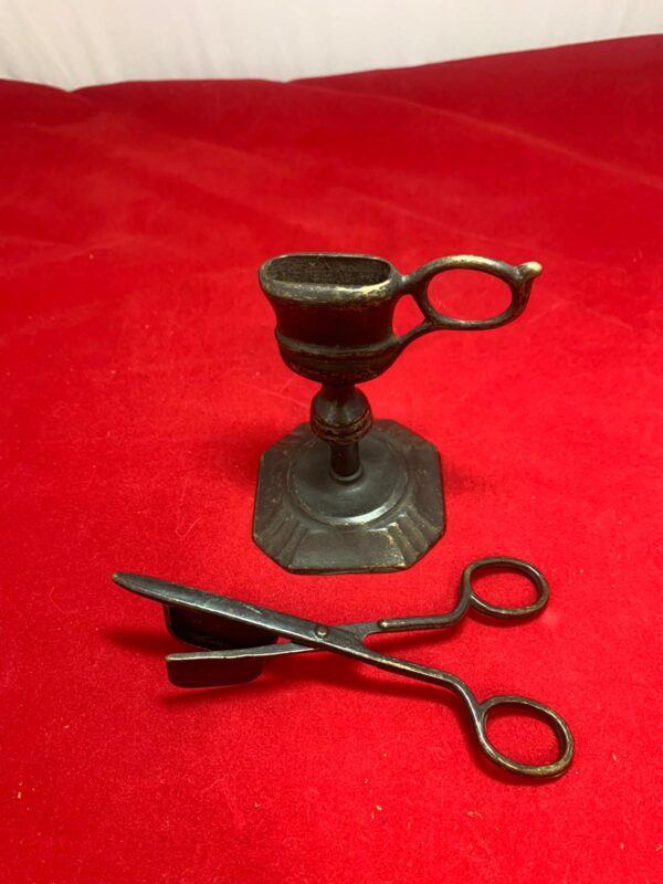 Vintage Antique Candle Wick Trimmer Scissors With Stand (10) - Image 3