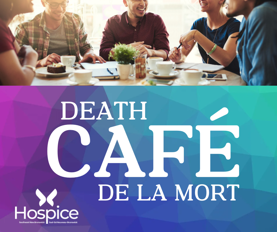 Death Cafe with hospice logo